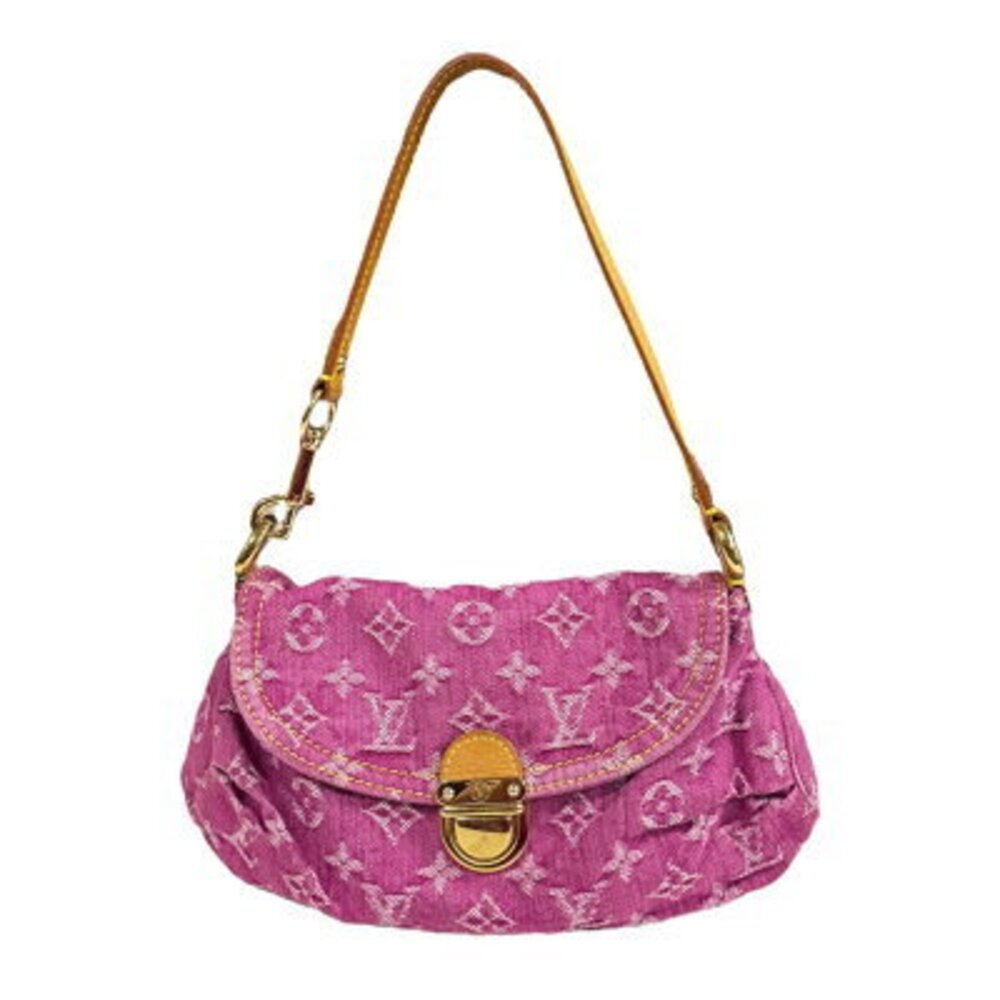 Louis Vuitton Pleaty Monogram Denim Handbag Pink